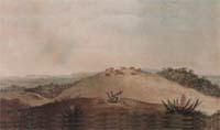 Ponta Grossa 1827 - Aquarela pintada por Jean Baptiste Debret em 1827, � a primeira imagem registrada a respeito de Ponta Grossa (clique para ampliar)